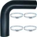 Gasoline Fuel Filler Neck Hose 2 inches Inside 90 degree (2" ID 15 7/8" Long) with 4 Hose Clamps Reinforced Gas tank