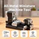 All-Metal Mini Lathe Machine, 36W 20,000RPM Precision Lathe with 0.02mm Molded Scale for Wood & Soft Metals (Copper, Aluminum) in DIY, Model Making, Crafts & Education