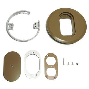 E97DSC Brown Floor Box Cover Kit,5.69 in Round Floor Duplex Receptacle Flush Mount Cover,Caramel Floor outlet Cover Replace,Fit For Tile and Carpet Installations And More