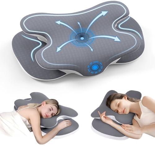JINXIA Cervical Neck Pillow, Ergonomic Memory Foam Pillows for Neck Pain Relief with Breathable Pillowcase, Adjustable Contour Neck Support Pillow for Side Back Stomach Sleepers, Odorless