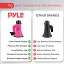 PYLE-PRO Portable Megaphone Speaker Siren Bullhorn - Compact and Battery Operated with 20 Watt Power, Microphone, 2 Modes, PA Sound and Foldable Handle for Cheerleading and Police Use PMP24PK (Pink)