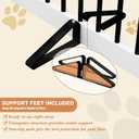 PUPETPO Freestanding Pet Gate for Dogs, Foldable Wooden Dog Gate for House, Indoor Pet Barrier for Stairs, Doorways, Support Feet Included, 24" Height 2 Panels, White