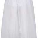 MisShow Women's Hi-Lo Long Tutu Tulle Bustle Skirt Elastic Waist Festival Party Skirt (White)