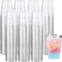 supernal 200pcs 10oz Silver Plastic Cups,Disposable Glasses Cocktail Glasses Premium Cups,Party Cocktails Tumblers,Silver Rimmed Plastic Cup for Party,Wedding, Birthday,Thanksgiving Day