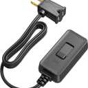 DEWENWILS Plug in Dimmer Switch for Lamp, Table Lamp Dimmer for Dimmable LED/CFL Lights and Incandescent Bulbs, Full Range Slide Control, Extension Cord Dimmer, Black (1 pack)