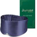 Joyhabit Silk Sleep mask | 100% Mulberry for Women Men Ultra Soft Blackout Eye Cover with Adjustable Band, Breathable No Eye Pressure, Ideal for Sleep, Travel, Naps & Meditation, Navy Blue