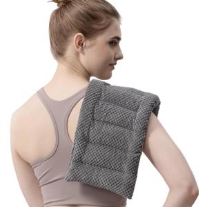 Weighted Microwave Heating Pad (1.8 lbs), 16x7 Inch Microwavable HotPack for Muscle Pain Relief Soothes Aches in Shoulders, Lower Back & Abdomen, Moist Heat Therapy Reusable (Dark Grey)