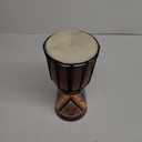 Wood Djembe Drum, 6.5'' x 12''Carved Mahogany African Drums with Goatskin Drumhead, West African Styled Professional Djembe Hand Drum for Kids and Adults Beginners