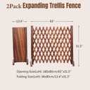 Nisorpa 2 Pack Retractable Wooden Fences Extendable Instant Fence Portable Expandable Garden Wooden Pet Safety Barrier Gate Freestanding Wood Fence Partition for Home Yard Garden Indoor Outdoor