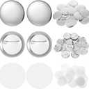 100 Sets Round Badge Blank Button Pins 58mm/2.28 inch Button Maker Supplies for Buttons Maker Machine, Includes Metal Cover, Metal Pin Back Cover, Clear Film