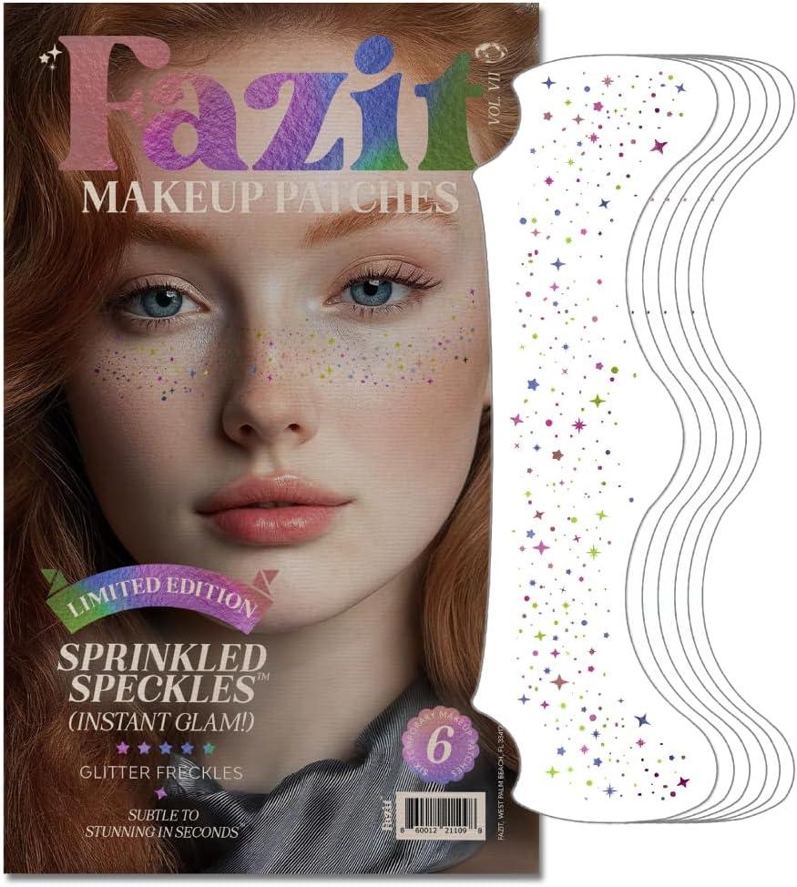 Fazit Makeup Patches - Sprinkled Speckles - Glow Up Make-Up Patches - Cute Glitter Makeup Accessories for Women - Cosmetic Glitter for Face (Sprinkles)