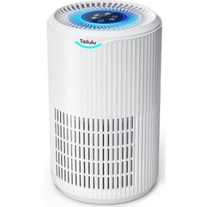 Air Purifiers for Home Large Room Up to 1680 Ft, Tailulu H13 HEPA Air Filter Cleaner, 360 Air Intake & Outlet,Smoke Dust Pollen,15dB Sleep Mode Air Purifiers for Bedroom Living Room, Kitchen, Office (White)
