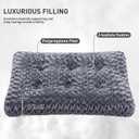 KSIIA Washable Dog Bed Deluxe Plush Dog Crate Beds Comfy Kennel Pad Anti-Slip Pet Sleeping Mat for Large, Jumbo, Medium, Small Dogs Breeds, 17" x 12", Dark Grey