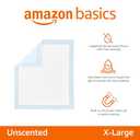 Amazon Basics Puppy Pads with Quick-Dry 5-Layer Leak-Proof Design for Potty Training, X-Large Size 28 x 34 Inch, Pack of 40, Blue & White 