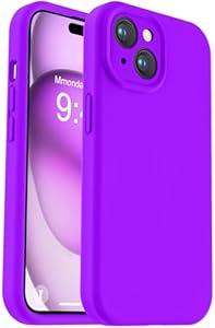 Vooii for iPhone SE Case 2022/3rd/2020,iPhone 8/7 Case, Upgraded Liquid Silicone with [Flat Edges] [Camera Protection] [Soft Anti-Scratch Microfiber Lining] Phone Case for iPhone SE - Neon Purple