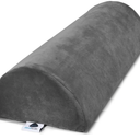 Knee Pillow for Back Sleeping | Large Half Moon Bolster Pillow for Legs, Under Knee Pillow for Sleeping on Back (20.5" x 8" x 4.5") Leg Pillow for Ankle and Foot Comfort, Machine Washable Cover, Grey