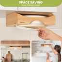 10-inch Paper Plate Dispenser Under Cabinet, Bamboo Paper Plate Holders, Kitchen Counter Vertical Plate Dispensers Holders Countertop Caddy(For 10-inch Plates, Bamboo)