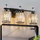FDPBY Bathroom Vanity Lights 3-Light Modern Crystal Vanity Light Chrome Bathroom Light Fixtures Over Mirror Crystal Bathroom Vanity Lighting Fixtures