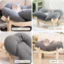CHEERHOME PETS Elevated Cat Bed Wooden with Cushion Fluffy Pet Couch Sofa for Indoor Cats Raised Kitty Lounge Chair Suitable for Puppy, Cat Furniture(Gray)