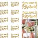 AceOrbit 12 Pcs Reserved Row Signs for Wedding Wood This Row Is Reserved Hanging Sign for Chair with Ribbon Rustic Wedding Seating Chair Reservation Tag for Church Restaurant Pew Ceremony Reception