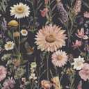 Livebor Dark Floral Peel and Stick Wallpaper Vintage Floral Contact Paper 16.9 x 118.1 Bird Flower Wallpaper Peel and Stick Boho Flower Self Adhesive Removable Wall Paper Decor for Cabinets Vinyl