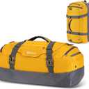 Ubon Large Duffel Bag Weekender Bags with Shoe Compartments 4-Way Sports Gym Backpack with Padded Straps Camping Traveling Duffle Bag (Yellow)