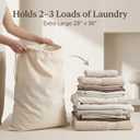 Urban Villa Laundry Bags 4-Pack 28x36" Extra-Large Cotton Canvas Heavy Duty Washable Durable Travel Laundry Sacks with Drawstring Closure Reusable Hamper Liners for Dirty Clothes Delicates & Lingerie