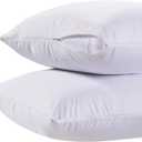 White Classic King Pillow Covers with Zipper 2 Pack - 20 x 36 Ultra-Soft, Cozy and Noiseless King Pillow Protector, 200 Thread Count, Fade-Resistant Pillow Shams