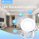 2 Pack 4 Inch LED Recessed Light, Dimmable,2700K 3000K 3500K 4000K 5000K. Canless Wafer Light, 750LM, 9W, 120V, ETL FCC