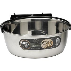 MidWest Homes for Pets Snap'y Fit Stainless Steel Food or Water Bowl, Holds 2 Quarts, Mounts to Wire Crates, No-Tip Design, Rust-Resistant, for Large Dogs and Cats