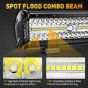 NAOEVO 12Inch LED Light Bar and 2PCS 4Inch LED Pod Lights, 420W 42000LM LED Fog/Driving/Off Road Lights Bar, Spot Flood Combo LED Light Bar with Wiring Harness Kit-3 Lead for Truck ATV Boat