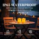 Solar Candles Outdoor Waterproof, 2 Pack Solar Flameless LED Rechargeable Candles with Flickering Glow, Dusk to Dawn Auto On/Off, Replaceable Battery, Lantern & Garden Decor, Holiday Gifts (3" x 4")