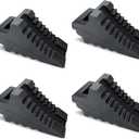 HOXWELL Solid Heavy Duty Rubber Wheel Chocks 4 Packs for Cars, RVs, Trucks, Trailers, ATV, and Vehicles, G.V.W. up to 8T, Anti Slip Bottom Tire Chock 8.6" x 3.7" x 4.7"