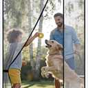 Sunolga Magnetic Screen Door Fits Door Size 32 x 80 Inch, Actual Screen Size 34 x 81 Inch, Reversible Left Right Side Opening, Sturdy Polyester Mesh Curtain Hands Free for Patio, Sliding Door, Silver