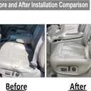 GXARTS Driver Side Bottom Replacement Leather Seat Cover Fit for Chevy Silverado Suburban Tahoe GMC Sierra Yukon 1999 2000 2001 2002 Pewter Gray # 922 92i 122
