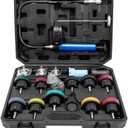 21pc Coolant Pressure Tester Kit, 15 Radiator Adapters & Wrench, with Vacuum Pump & Probe Thermometer for Automotive Cooling System Pressure Tester Kit
