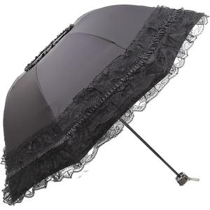 Vintage Parasol Gothic Umbrella, Folding Lace Parasol Princess Lace Parasol Umbrella UV Protection Umbrella,for Cosplay Party Decoration