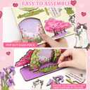 2 x Galentines Day Gift for Best Friend  Cute Floral Garden DIY Desk Decor, You Make My Heart Bloom Wooden Table Ornament, Easy-to-Assemble 3D Display, Friendship Gift for Her