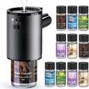 Car Air Freshener, Smart Car Air Freshener for Vent Clips, 1200 Sprays Per Charge, Car Fresheners with Auto On/Off, 5 Scents, 10 Refill Bottles (1Pack)