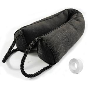 Under Door Draft Stopper-Weighted Door Draft Bottom Weather Stripping Noise Blocker for Doors and Windows (Black, 36 inch)