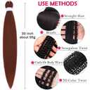 Alrence Pre Stretched Braiding Hair Long Braid 30 Inch 8 Packs Professional Braiding Hair Extensions Synthetic Crochet Twist Braids (30 Inch, 350#)