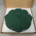 Green Charger Plates Flower Shape, 13 Inch.Set of 6 Plastic Decorative Plates for Table Setting, Party, Wedding 