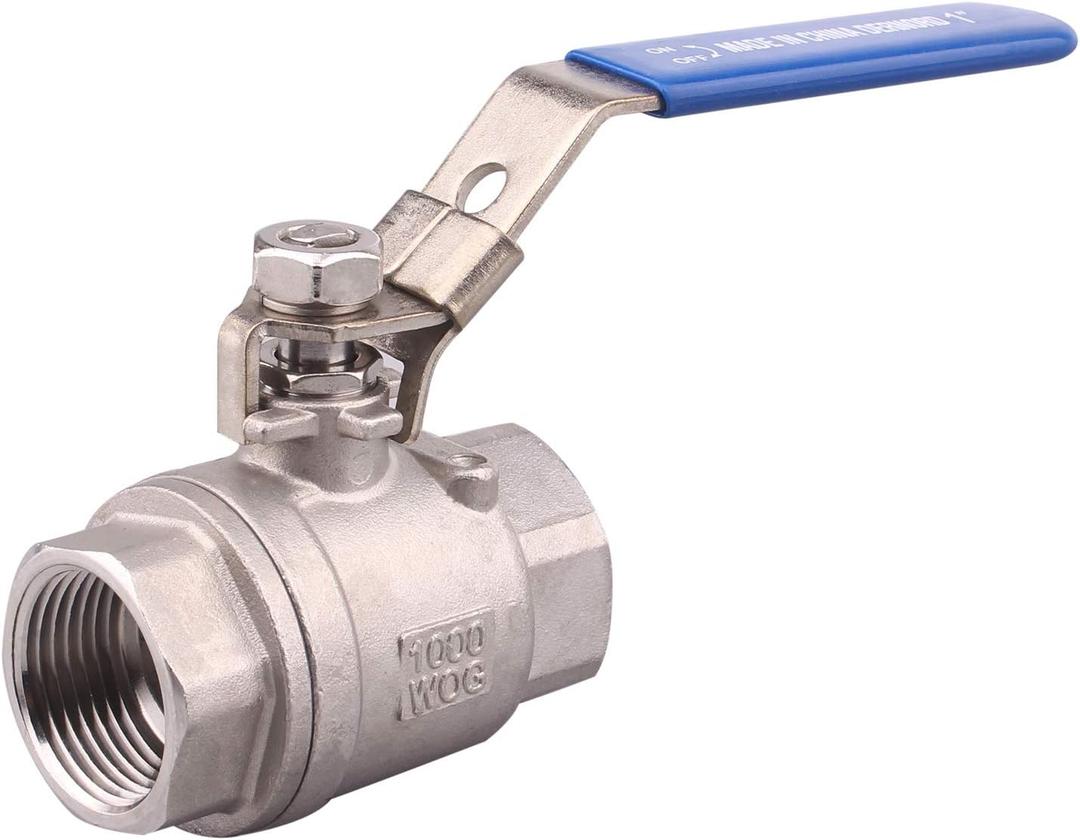 DERNORD Stainless Steel 304 Ball Valve, Full Port Heavy Duty for WOG with Locking Device (1 NPT)