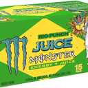 Monster Energy Juice Rio Punch, Energy + Juice, Energy Drink, 16 Ounce (Pack of 15)