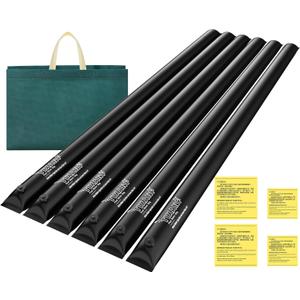 8.5 Ft Pool Water Bags, Upgraded 0.8mm Thicker Winter Water Tube (Double Layer 1.6mm), Pool Cover Weights for Pool Covers, 6 Pack, Black