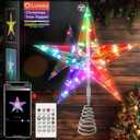 Lumary Smart Christmas Tree Topper Star 12 Inch, RGB Color Changing Xmas Decorations Lights Window Decor, Bluetooth APP and Remote Control