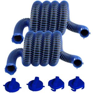 20FT RV Sewer Hose Kit (2x 10FT Sections), with 4 covers, UV-Resistant Heavy Duty Waste Hose for Travel Trailer & Camper