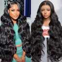 Lace Front Wigs Human Hair 200% Density HD Lace Front Wigs Human Hair Pre Plucked Natural Color Glueless Wig (13x6 Lace Wig, 32 Inch)