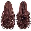 Auburn Ponytail Extension,22" Clip in Ponytail for Women Short Ponytail Hair Extension Synthetic Heat Friendly Fiber for Girls