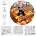 Luxury Fall Throw Blanket for Couch - Super Soft Flannel Autumn Blanket with Pumpkins Maple Leaves Gnomes Buffalo Check Plaid Patterns, Cozy Lightweight Throw for Sofa, Bed, Living Room, 40"x30"